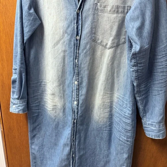 Frank & Eileen Rory Maxi Long Shirtdress Dress Famous Denim Blue Medium - Picture 9 of 16